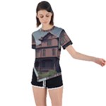 Victorian House In The Oregon Woods Asymmetrical Short Sleeve Sports Tee