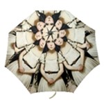 Victorian Girl Holding Napkin Folding Umbrellas