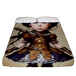 Cute Adorable Victorian Steampunk Girl 4 Fitted Sheet (Queen Size)