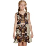 Cute Adorable Victorian Steampunk Girl 4 Kids  Sleeveless Tiered Mini Dress