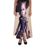 Cute Adorable Victorian Steampunk Girl 2 Flared Maxi Skirt