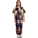 Cute Adorable Victorian Steampunk Girl 2 Kids  Tee and Pants Sports Set