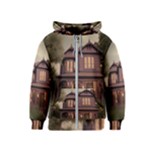 Victorian House In The Woods At Dusk Kids  Zipper Hoodie