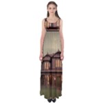 Victorian House In The Woods At Dusk Empire Waist Maxi Dress