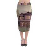 Victorian House In The Woods At Dusk Midi Pencil Skirt