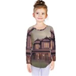 Victorian House In The Woods At Dusk Kids  Long Sleeve Tee