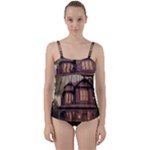 Victorian House In The Woods At Dusk Twist Front Tankini Set