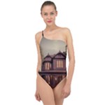 Victorian House In The Woods At Dusk Classic One Shoulder Swimsuit