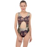 Victorian House In The Woods At Dusk Center Cut Out Swimsuit