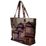 Victorian House In The Woods At Dusk Zip Up Canvas Bag