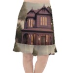 Victorian House In The Woods At Dusk Fishtail Chiffon Skirt