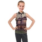 Victorian House In The Woods At Dusk Kids  Sleeveless Polo Tee