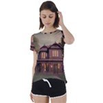 Victorian House In The Woods At Dusk Short Sleeve Open Back Tee