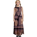 Victorian House In The Woods At Dusk Kids  Satin Sleeveless Maxi Dress