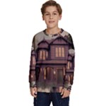Victorian House In The Woods At Dusk Kids  Long Sleeve Jersey