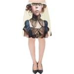Cute Adorable Victorian Steampunk Girl 3 Velvet High Waist Skirt