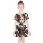 Cute Adorable Victorian Steampunk Girl 3 Kids  Simple Cotton Dress