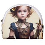 Cute Adorable Victorian Steampunk Girl 3 Horseshoe Style Canvas Pouch