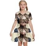 Cute Adorable Victorian Steampunk Girl 3 Kids  Short Sleeve Tiered Mini Dress