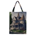 White Victorian House In The Woods With Rose Bushes Classic Tote Bag