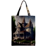 White Victorian House In The Woods With Rose Bushes Zipper Classic Tote Bag