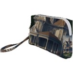 White Victorian House In The Woods With Rose Bushes Wristlet Pouch Bag (Small)