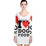 I love dog food Long Sleeve Velvet Bodycon Dress