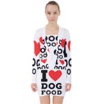 I love dog food V-neck Bodycon Long Sleeve Dress