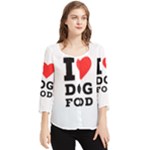 I love dog food Chiffon Quarter Sleeve Blouse