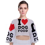 I love dog food Tie Back Butterfly Sleeve Chiffon Top