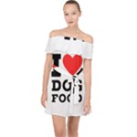 I love dog food Off Shoulder Chiffon Dress