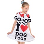 I love dog food Kids  Short Sleeve Shirt Dress