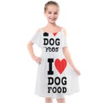 I love dog food Kids  Cut Out Shoulders Chiffon Dress