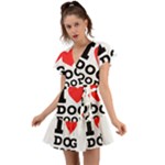 I love dog food Flutter Sleeve Wrap Dress