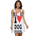 I love dog food Ruffle Strap Babydoll Chiffon Dress