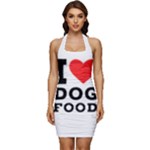 I love dog food Sleeveless Wide Square Neckline Ruched Bodycon Dress