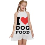 I love dog food Kids  Halter Collar Waist Tie Chiffon Dress