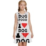 I love dog food Kids  Sleeveless Tiered Mini Dress