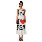I love dog food Sleeveless Cross Front Cocktail Midi Chiffon Dress