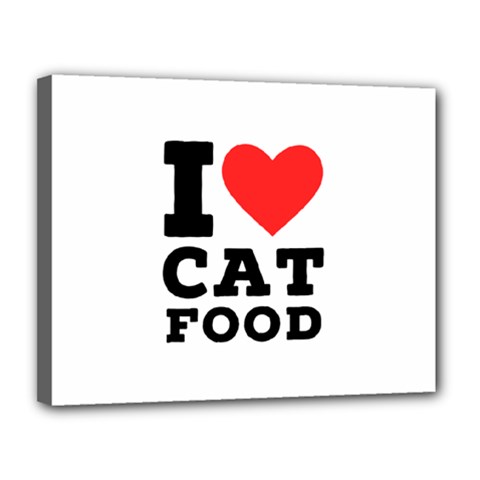 I love cat food Canvas 14  x 11  (Stretched) from UrbanLoad.com