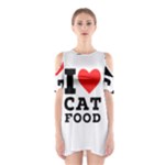 I love cat food Shoulder Cutout One Piece Dress