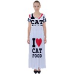 I love cat food High Waist Short Sleeve Maxi Dress