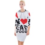 I love cat food Quarter Sleeve Hood Bodycon Dress