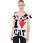 I love cat food Lace Front Dolly Top