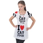 I love cat food Puff Sleeve Tunic Top