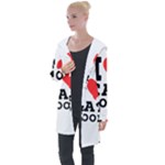 I love cat food Longline Hooded Cardigan