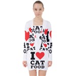 I love cat food V-neck Bodycon Long Sleeve Dress