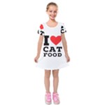 I love cat food Kids  Short Sleeve Velvet Dress
