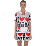 I love cat food Satin Short Sleeve Pajamas Set