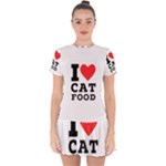 I love cat food Drop Hem Mini Chiffon Dress